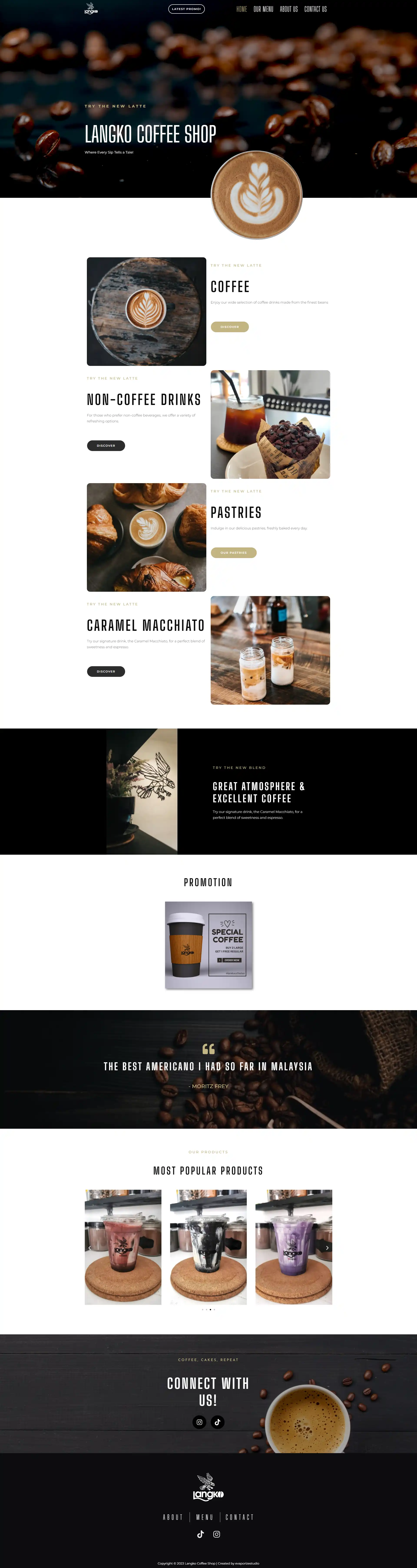 Langko Coffee Shop — mobile view