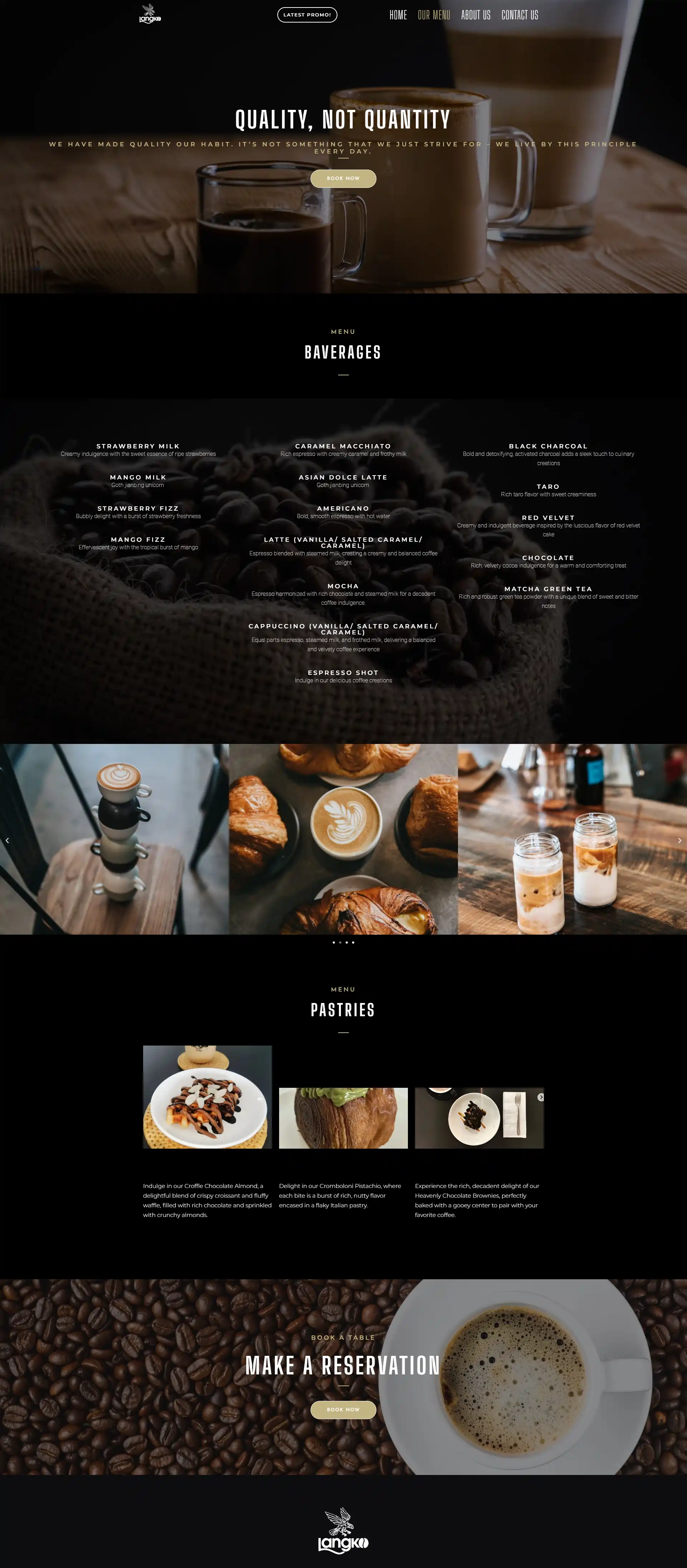 Langko Coffee Shop — desktop view