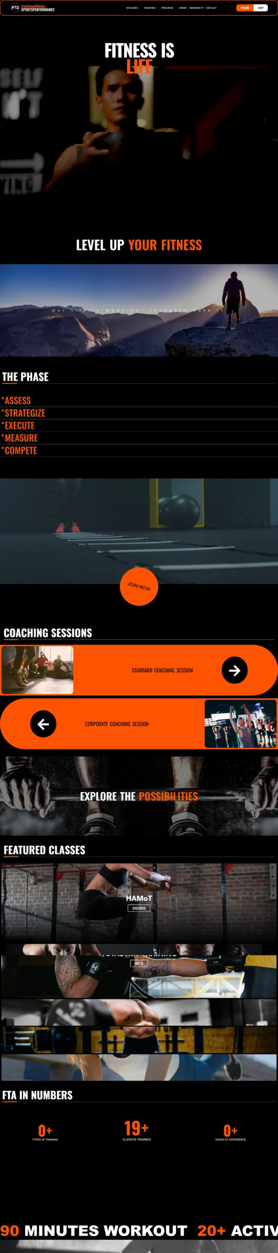 Free Time Athletes — desktop view