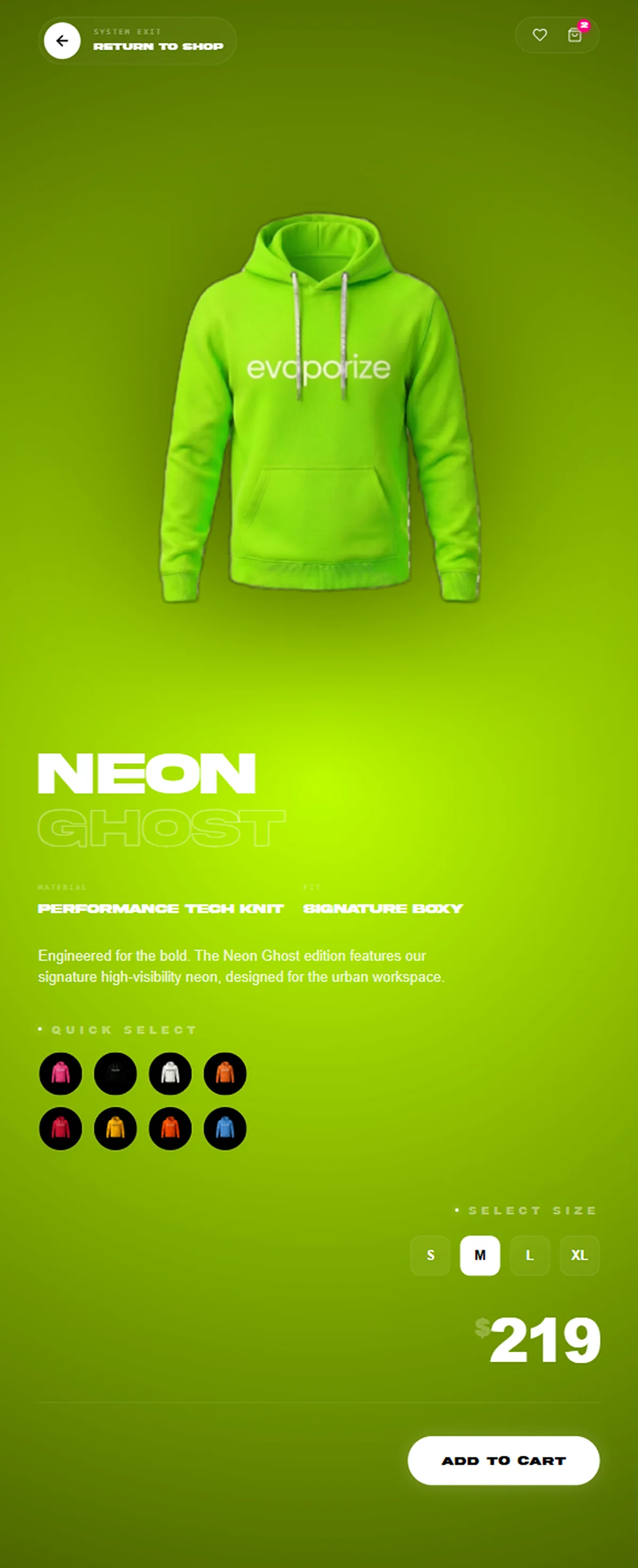 Technical E-Commerce — desktop view